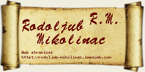 Rodoljub Mikolinac vizit kartica
